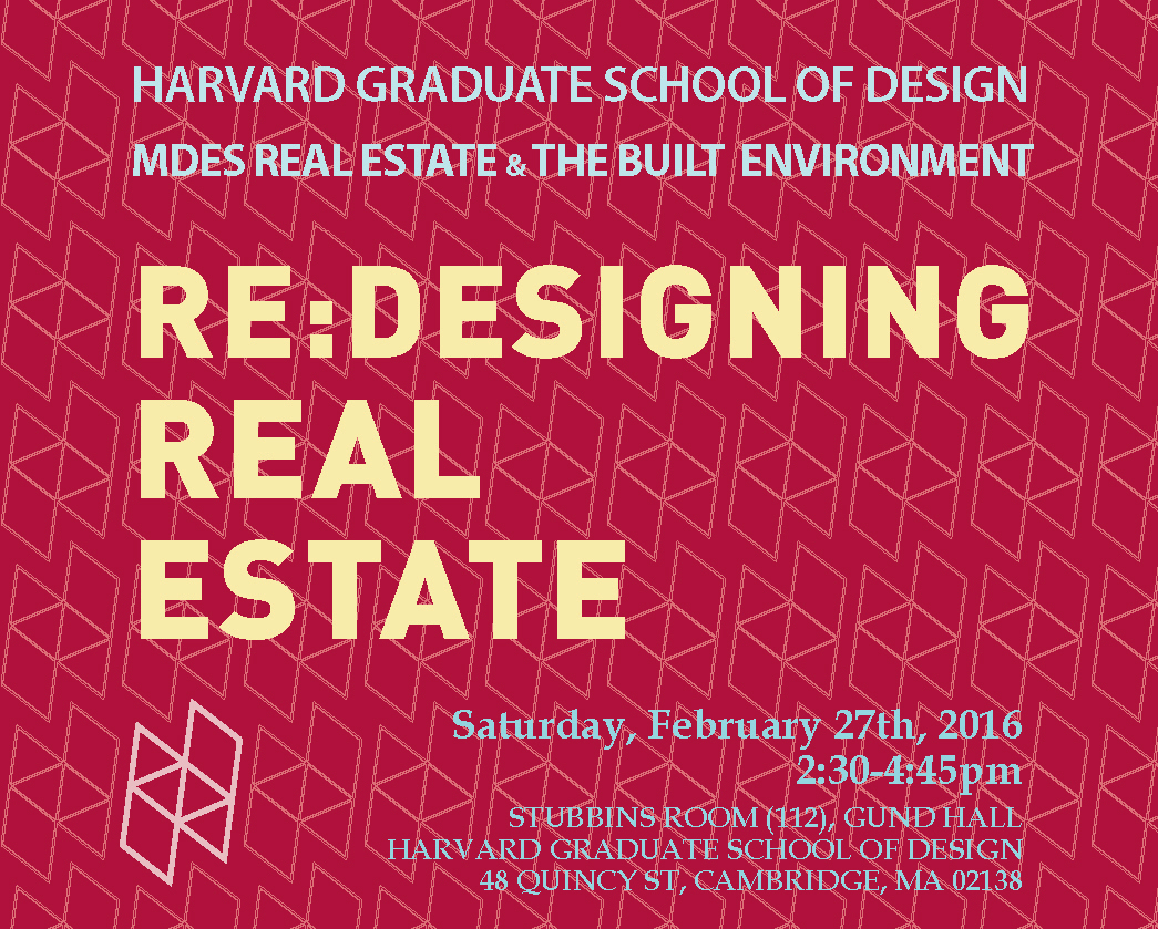 MDes Real Estate and the Built Environment Lecture ReDesigning Real