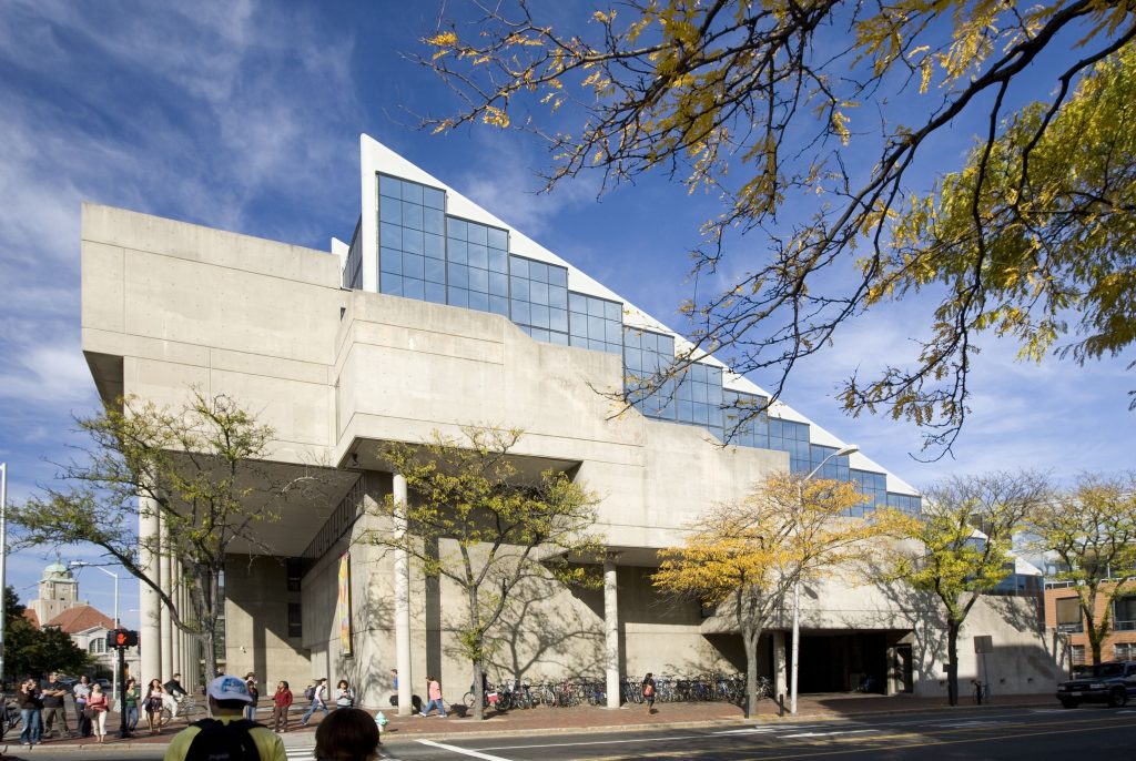 Gund Hall from the side of the building.