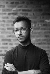 black and white headshot of Swarnabh Ghosh