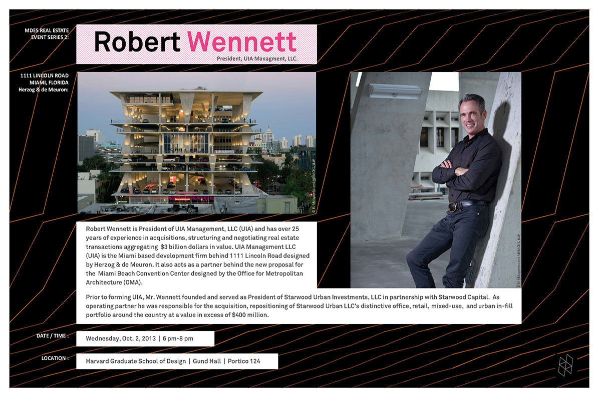 MDes Real Estate Speaker Series Robert Harvard Graduate