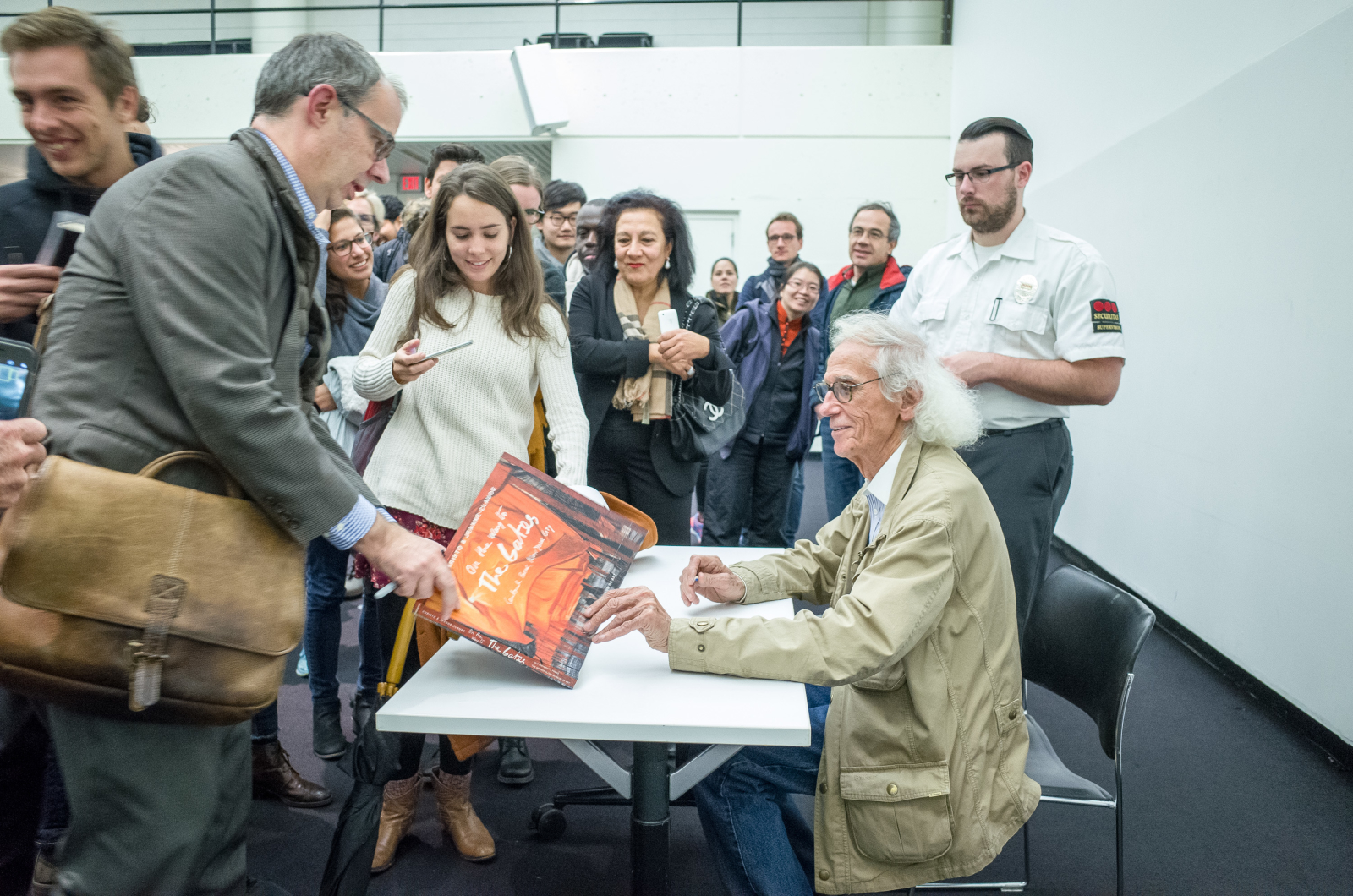 Photo from Rouse Visiting Artist Lecture: Christo, “The Floating Piers, Lake Iseo, Italy, 2014-16, and Two Works In Progress” event