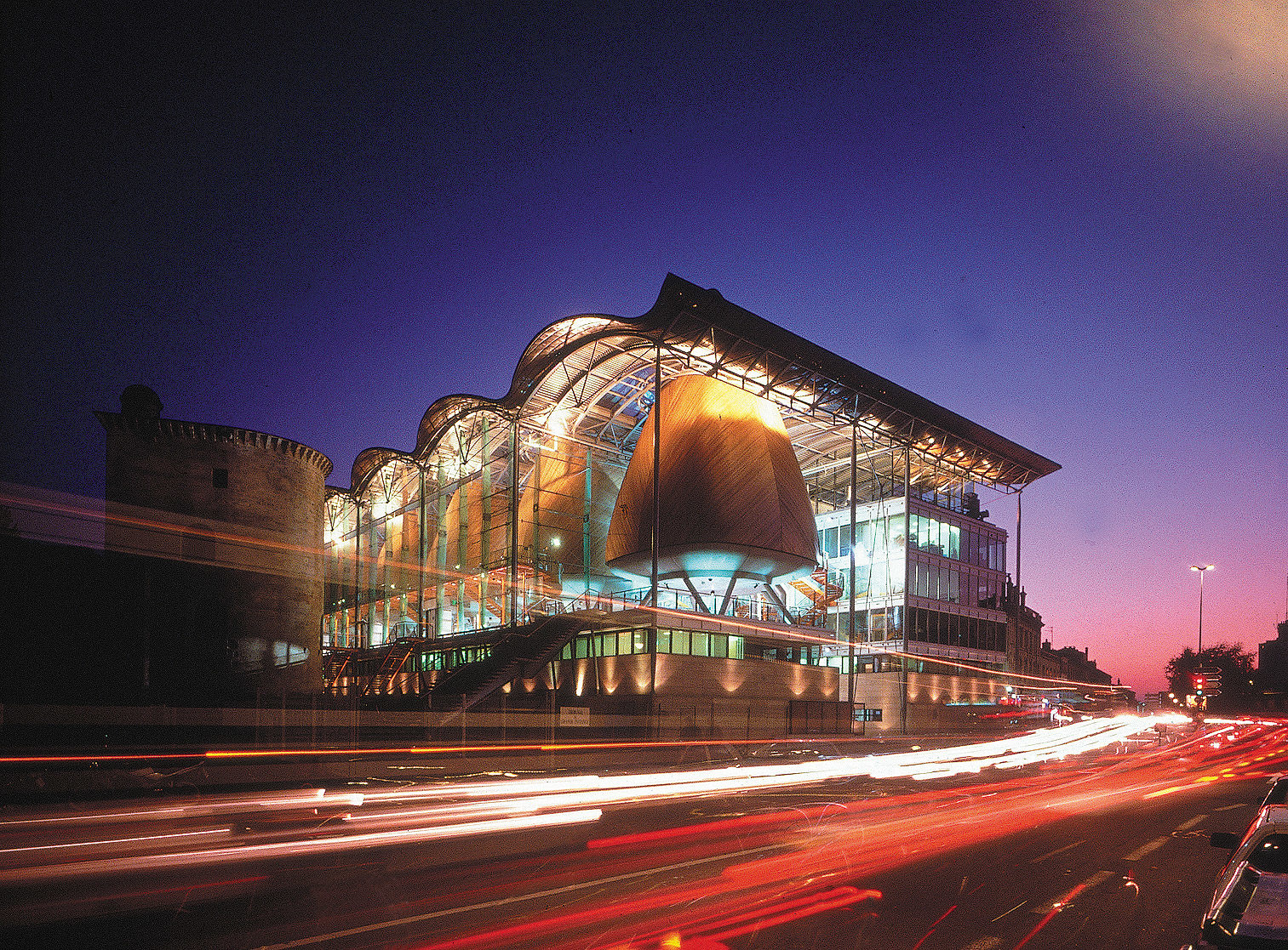 Bordeaux Law Courts at night by Richard Rogers.