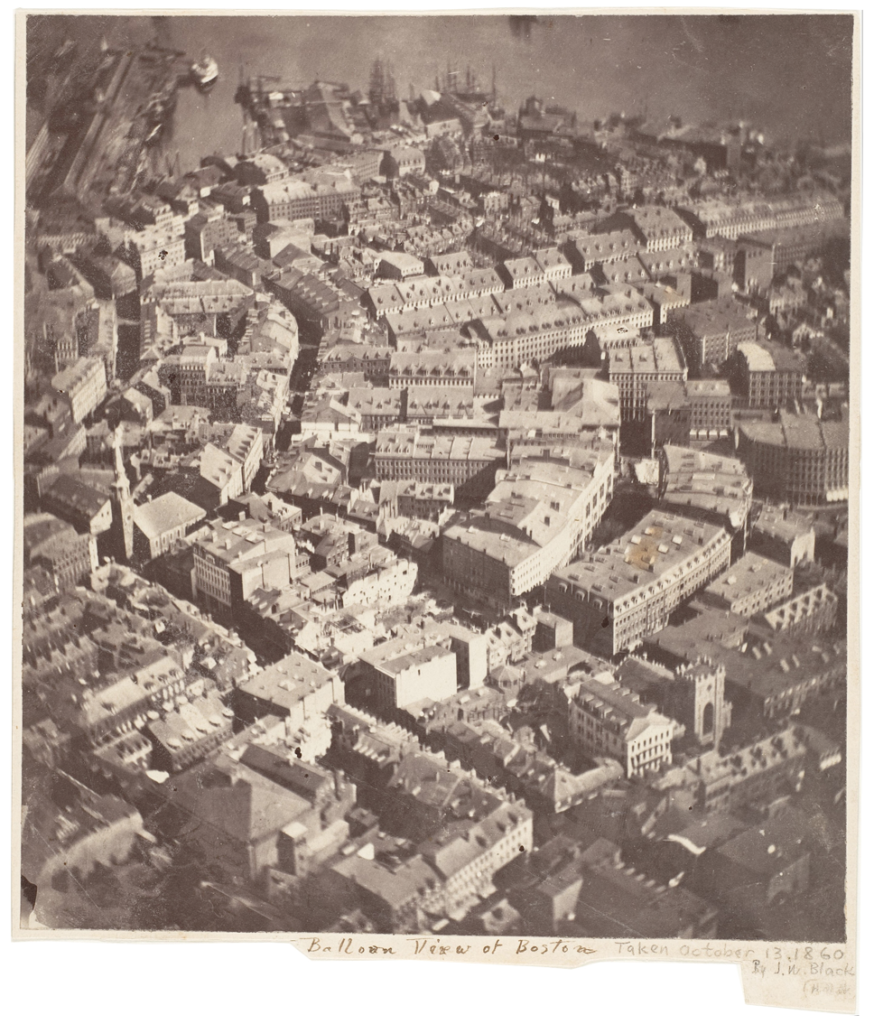 First Aerial Photograph of the United States taken in 1860 by James Wallace Black from a balloon tethered at Boston Common