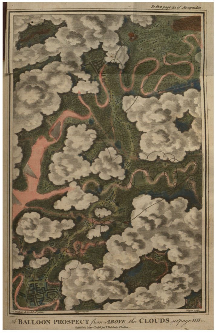 Thomas Baldwin's drawing of the countryside from a balloon, ci. 1786