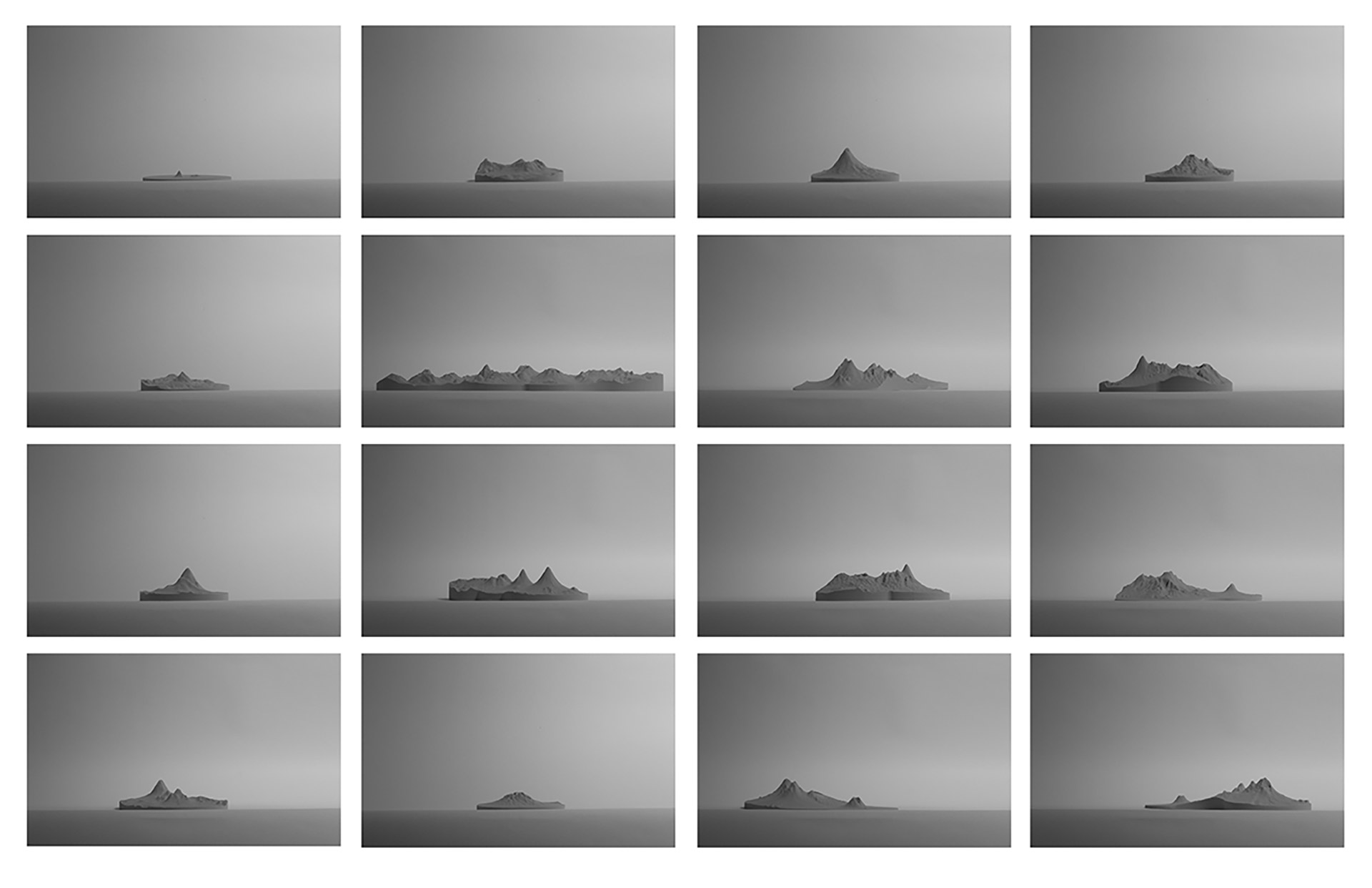 Image of Volcanic assembly. Elevation view of all active volcanoes in Java, Indonesia.