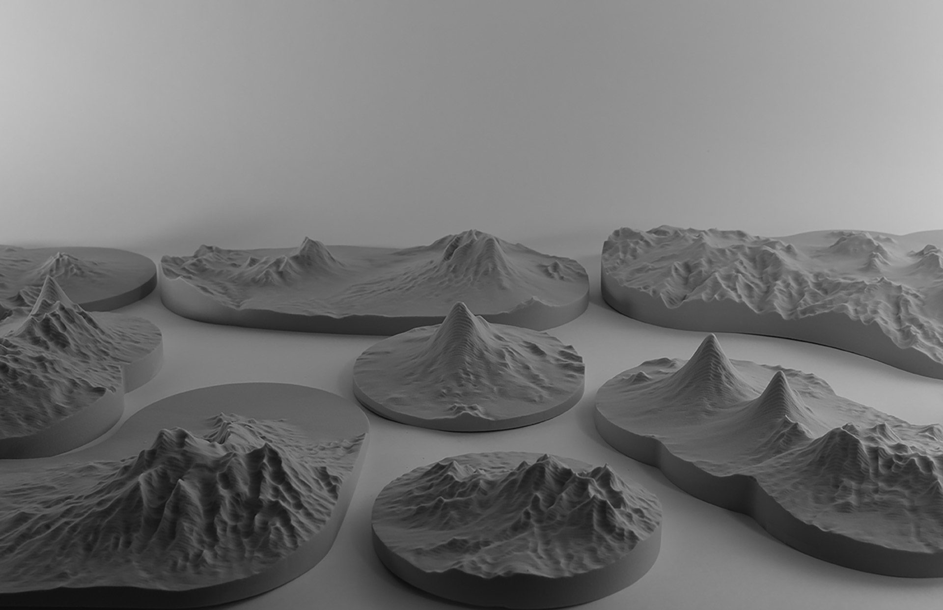 Image of Volcanic assembly. Oblique plan view of all active volcanoes in Java, Indonesia