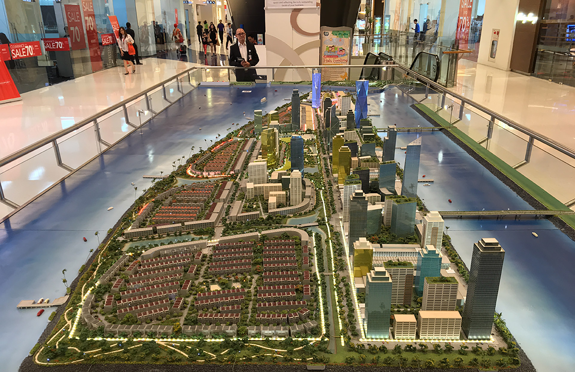 Sales Model of Pluit City inside Bay Walk mall, North Jakarta, Indonesia. Jan, 2016.