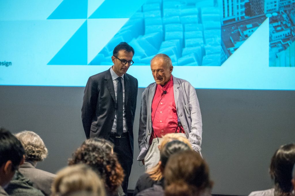 Richard Rogers (R) with Ali Malkawi, professor of architectural technology and founding director of the CGBC