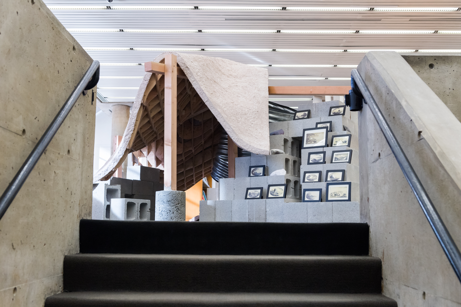 Andrew Holder's "The Kid Gets Out of the Picture" installation in the GSD's Frances Loeb Library