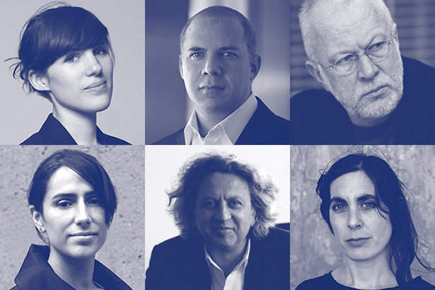 The jury for the 2017 Wheelwright Prize: (top row, left to right) Beatrice Galilee, Gordon Gill, K. Michael Hays; (bottom row, left to right) Mariana Ibañez, Mohsen Mostafavi, Gia Wolff