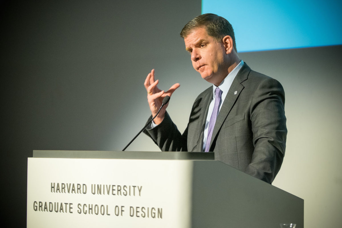 Boston Mayor Martin J. Walsh presents the 2017 John T. Dunlop Lecture in Housing and Urbanization at the Harvard University Graduate School of Design