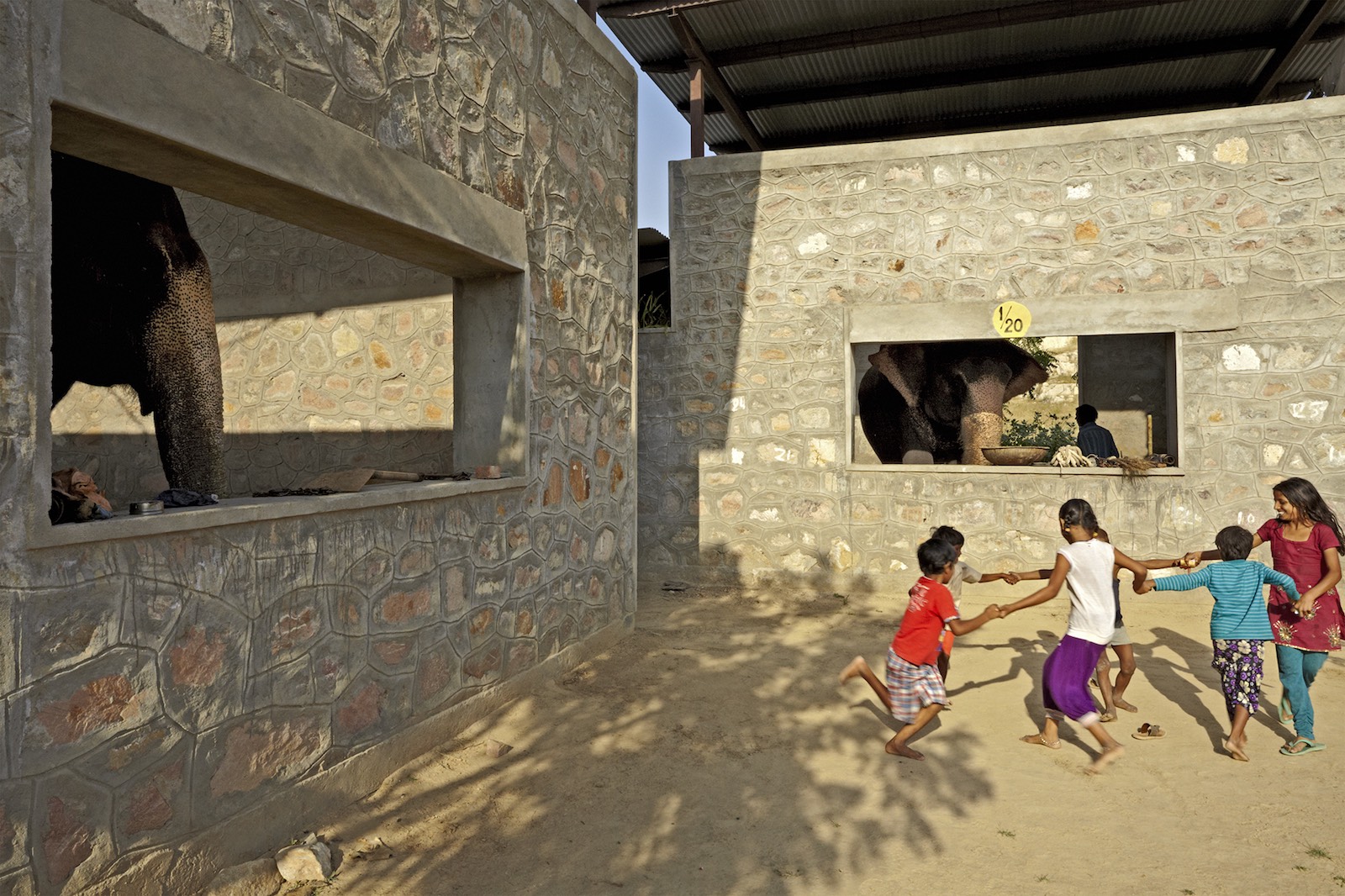 courtyard spaces, Hathigaon Elephant Village