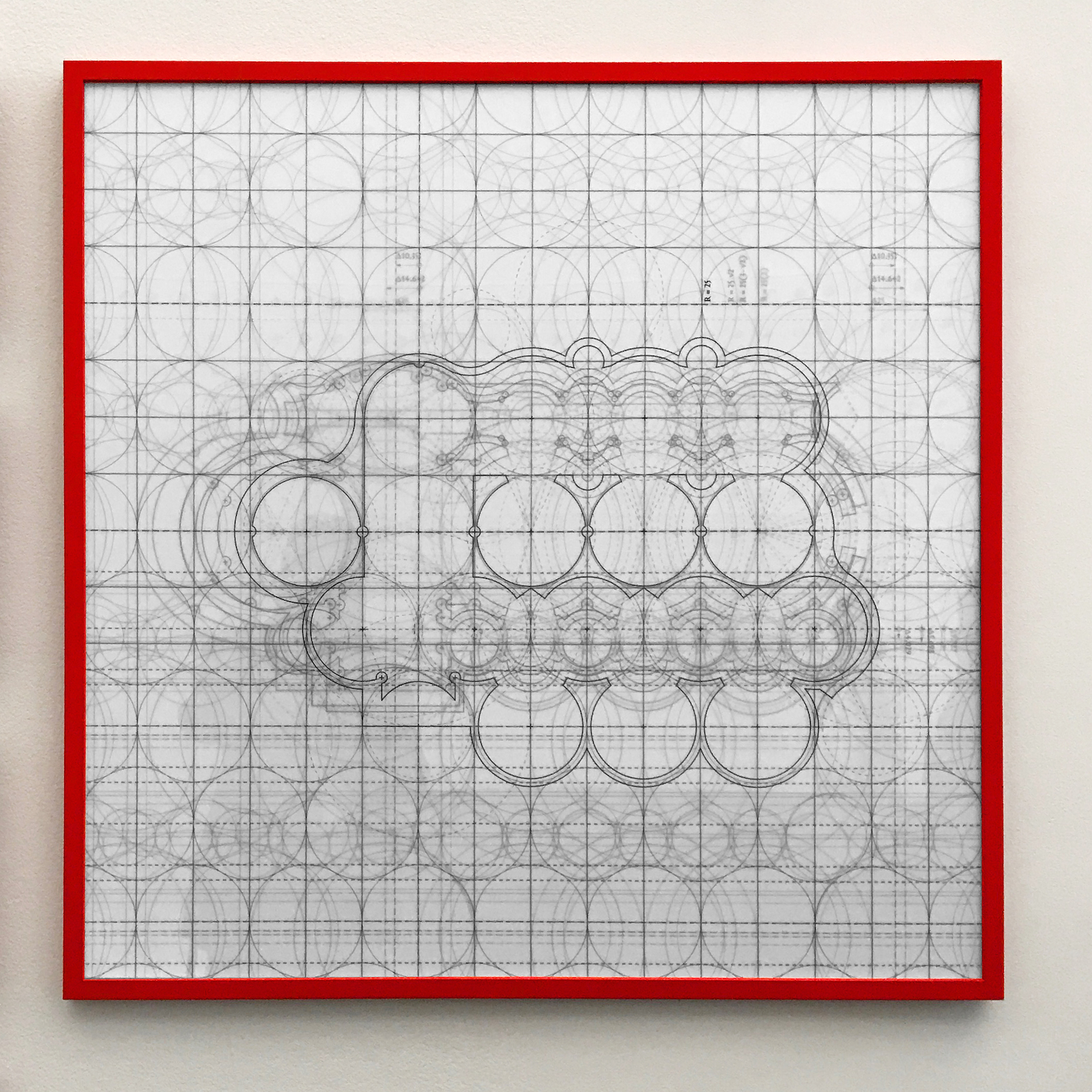 (2012) Analytical drawing of Unnamed Church plan (pub. 1737) by Guarino Guarini (1624–1683)