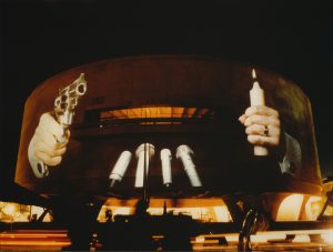 Krzysztof Wodiczko, public projection, Hirshhorn Museum, Washington, DC, 1988