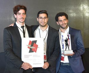 Stefano Romagnoli (center) with co-authors Tomás Pont Apóstolo and Juan Cruz Serafini