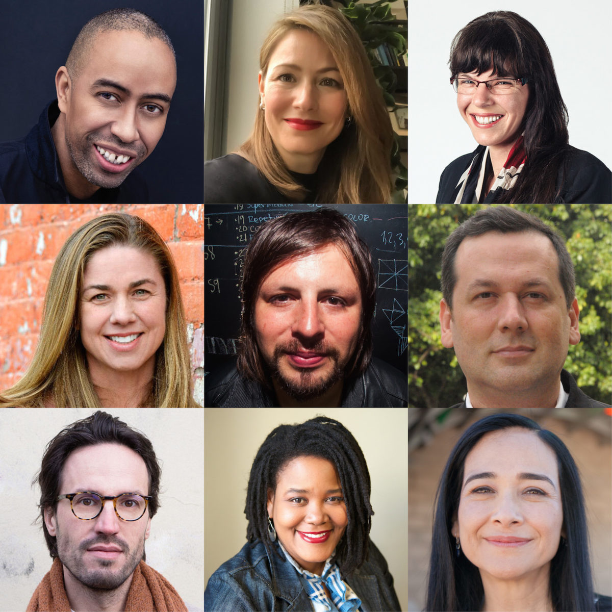 The 2018-2019 Loeb Fellows. Top, L to R: Stephen Burks, Bryna Lipper, Andrea Reimer. Middle, L to R: Katie Swenson, Michael Smith Masis, Washington Fajardo. Bottom, L to R: Michael Van Iersel, Jeana Dunlap, Maria Cabildo