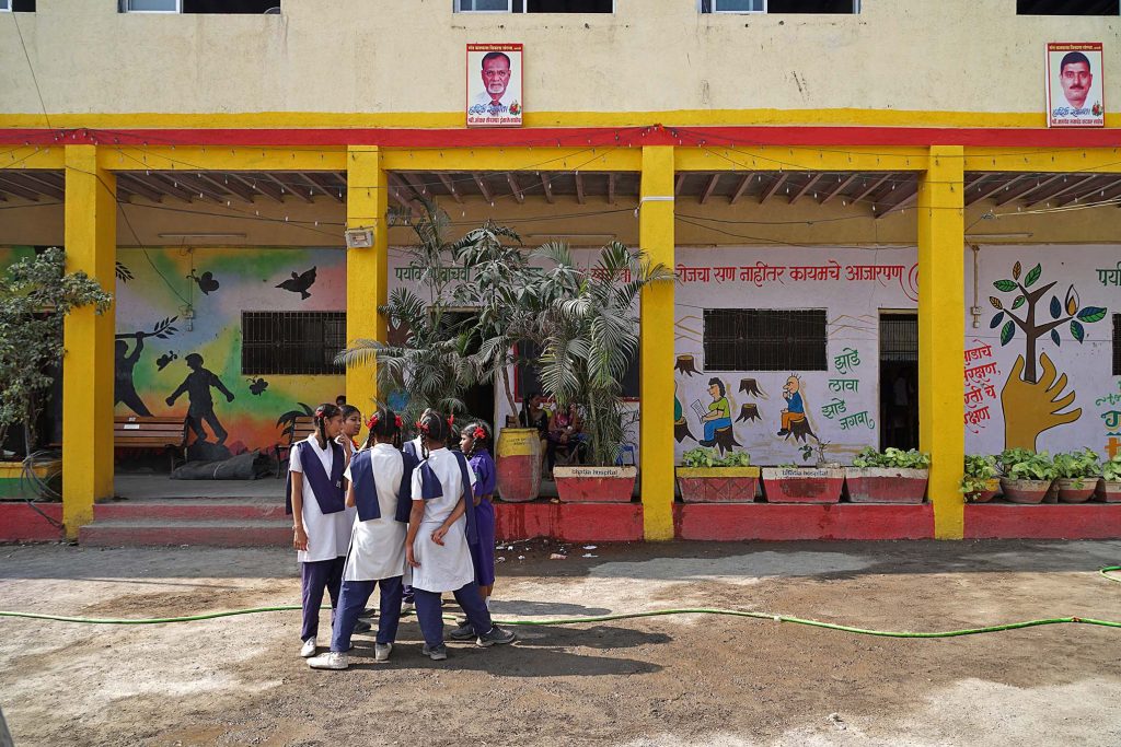 Children playing at a school in Dharavi.