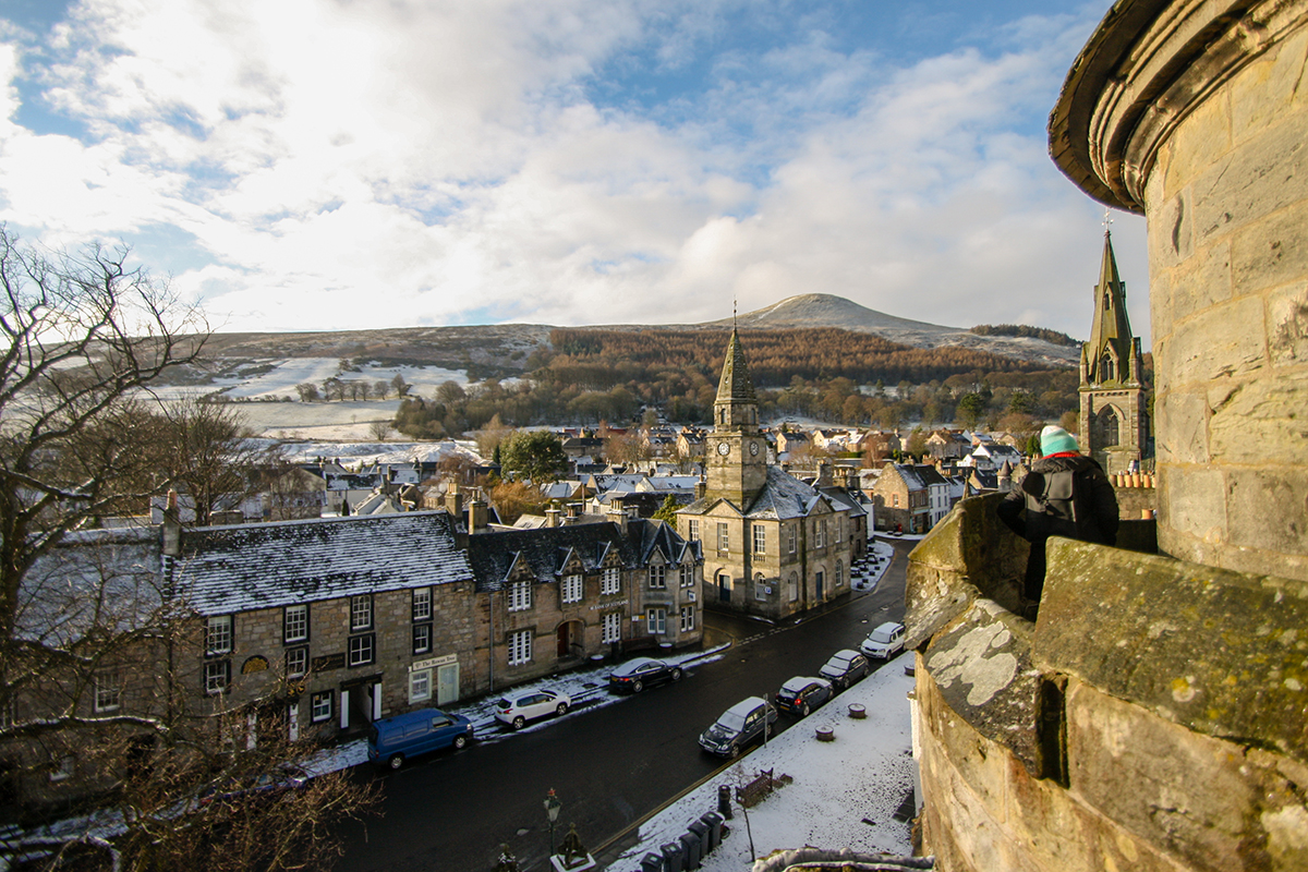 Atop the Falkland Palace, estimated to have been built 500 years ago.