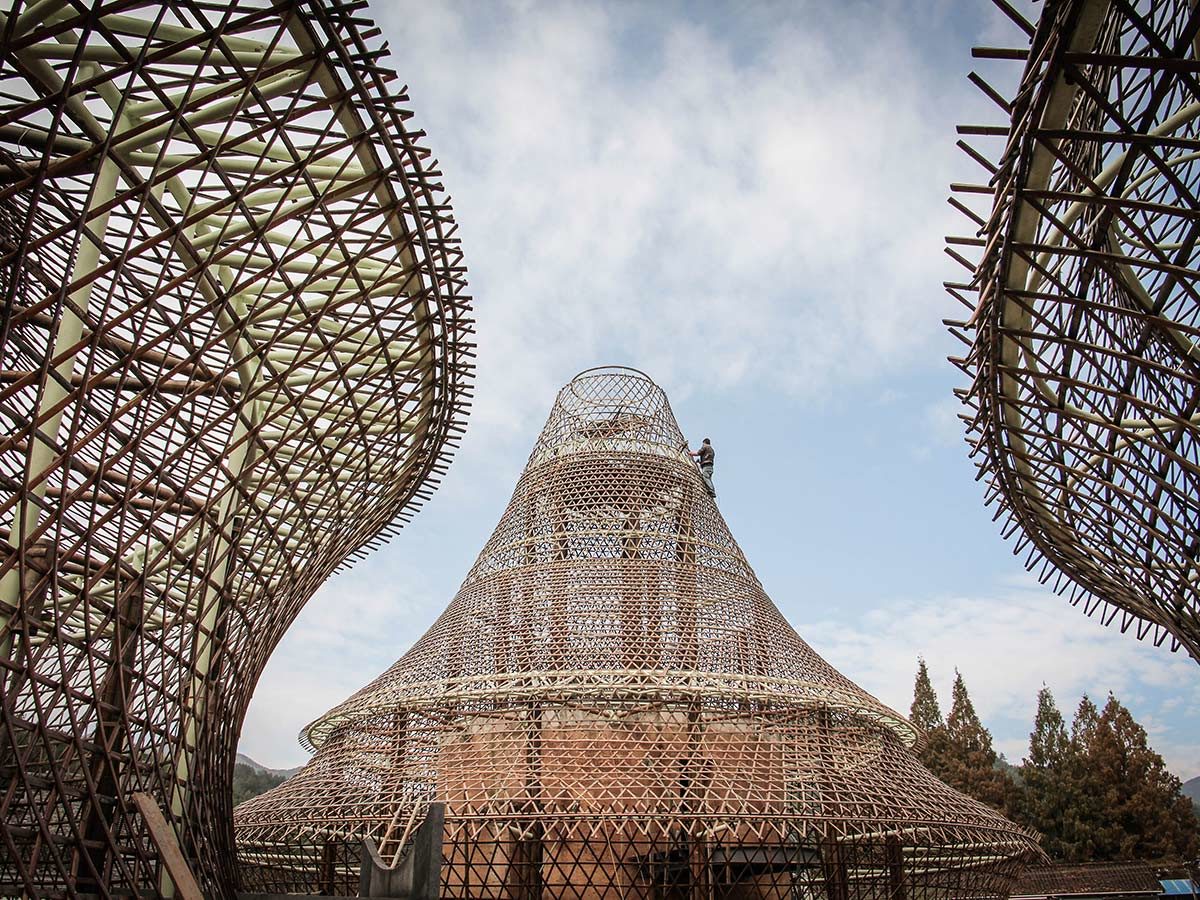 Anna Heringer conical-shaped Hostel, China