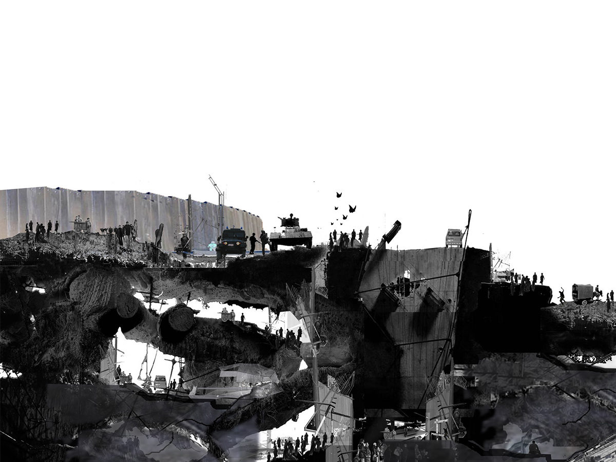 Yara Sharif black and white city collage