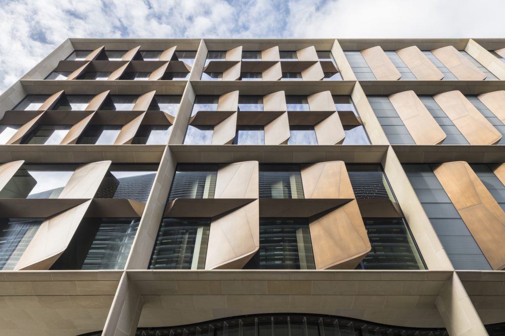 The stone facade of Bloomberg's new London-based European headquarters