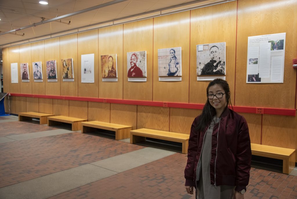 "I'm hoping to use [the paintings] as a platform to raise awareness of the political protests going on within the Harvard community," says Liang, pictured here. Photo by Anita Kan. 