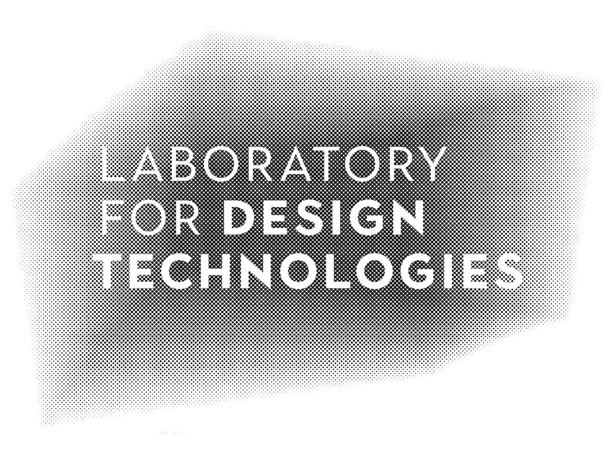 Black and white logo for Laboratory for Design Technologies.