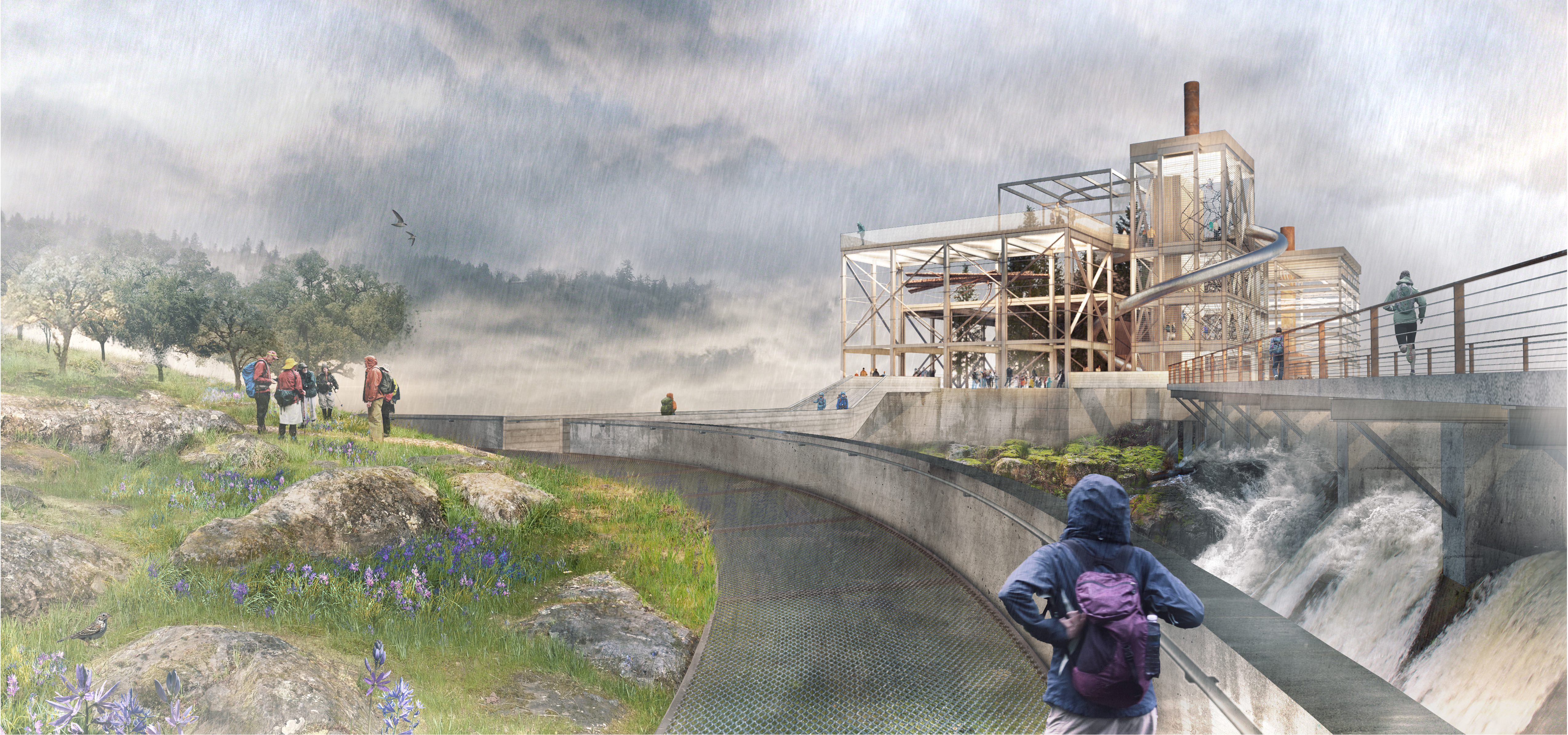 Willamette Falls Riverwalk rendering