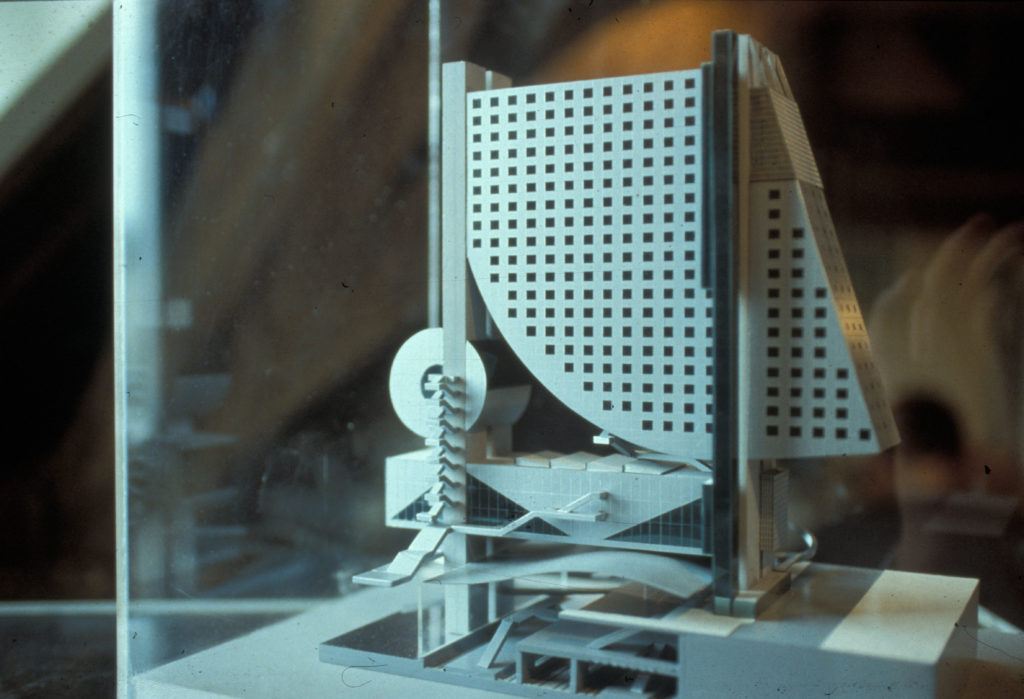 Model of the unbuilt hotel in Euralille.