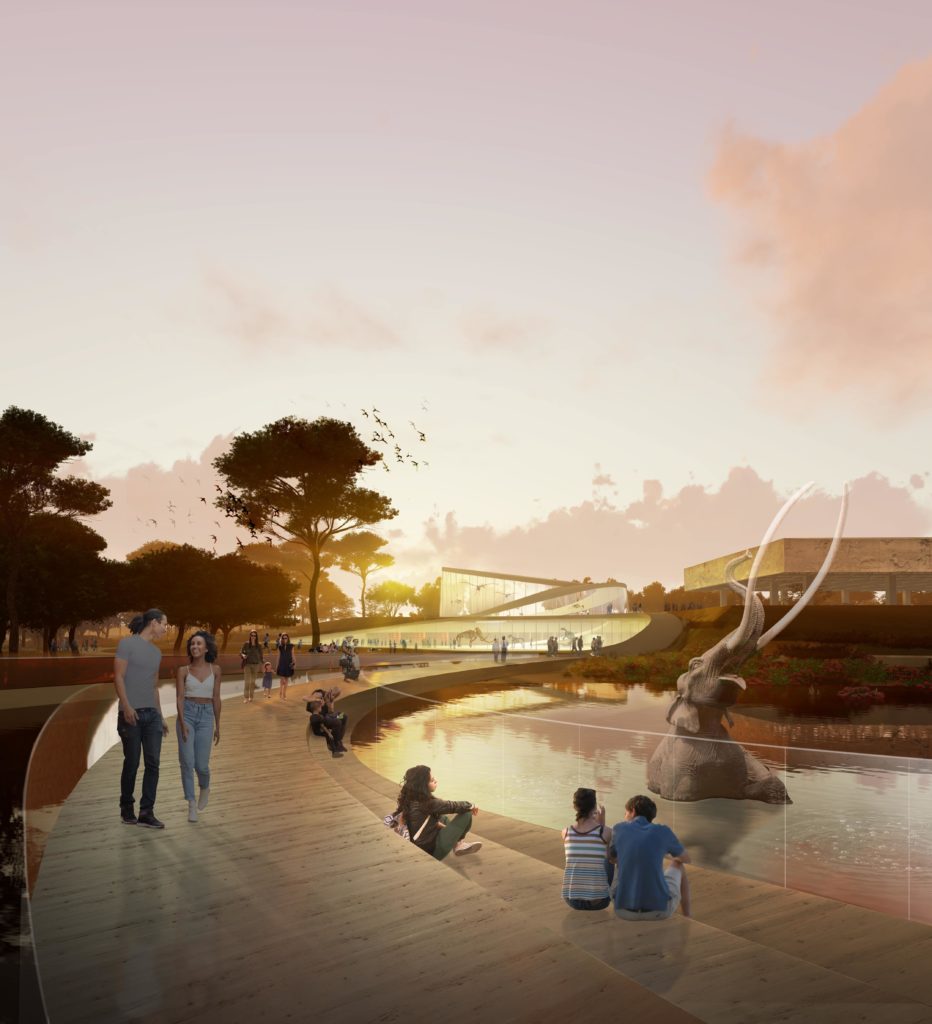 Rendering of the Lake Pit at La Brea Tar Pits.