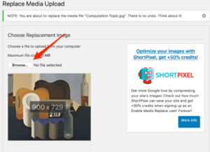 Image of WordPress Replace Media Upload Screen Part 1