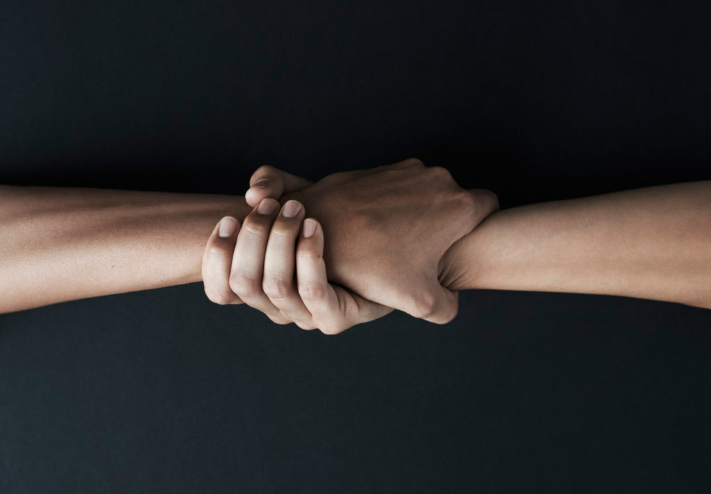 Abstract image of two hands