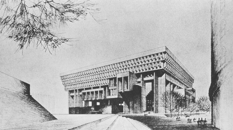 Drawing of Boston City Hall