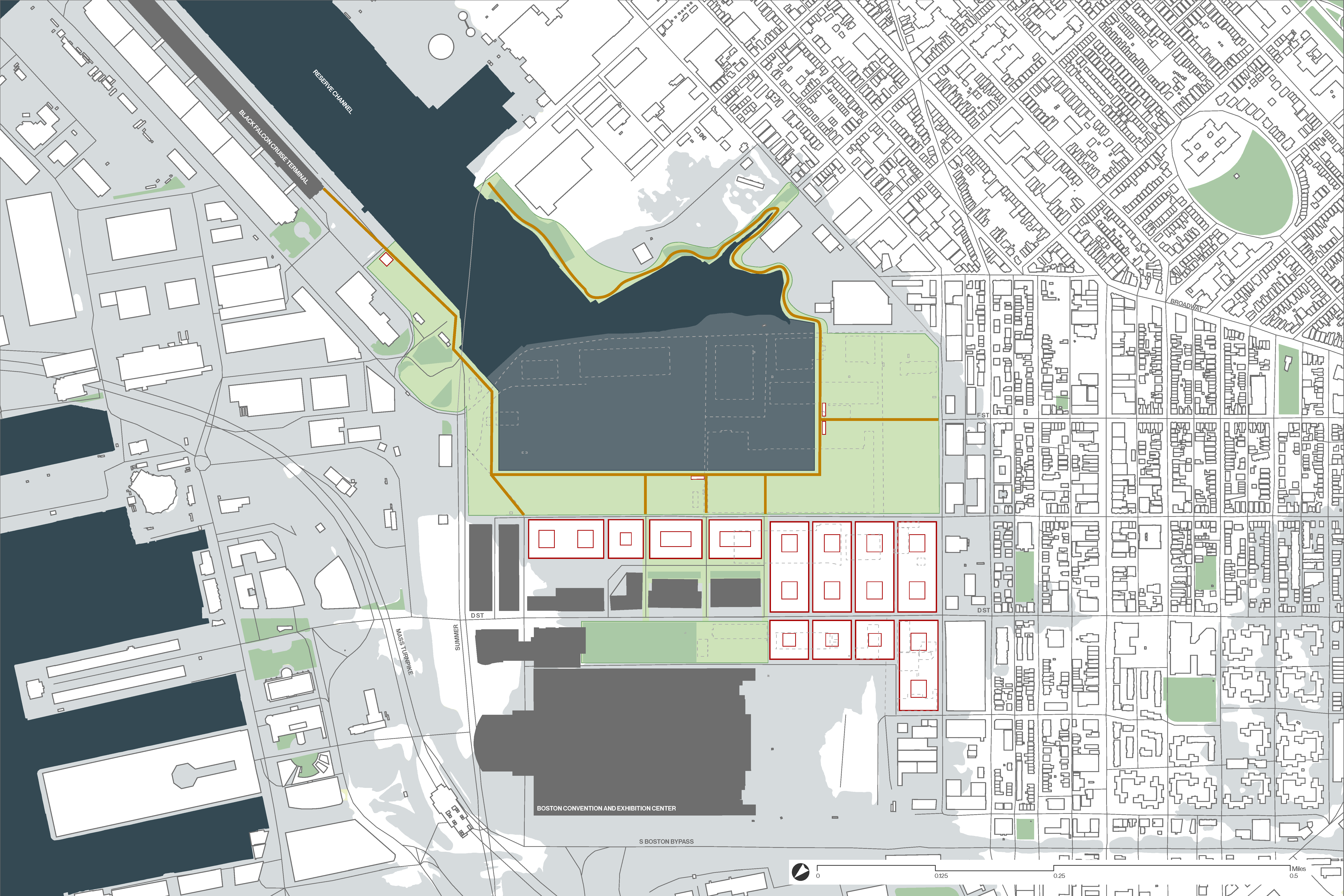 site plan, boston seaport area