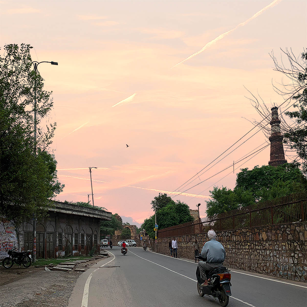 Street separating the Qutub Minar Conservation Zone from Mehrauli urban village