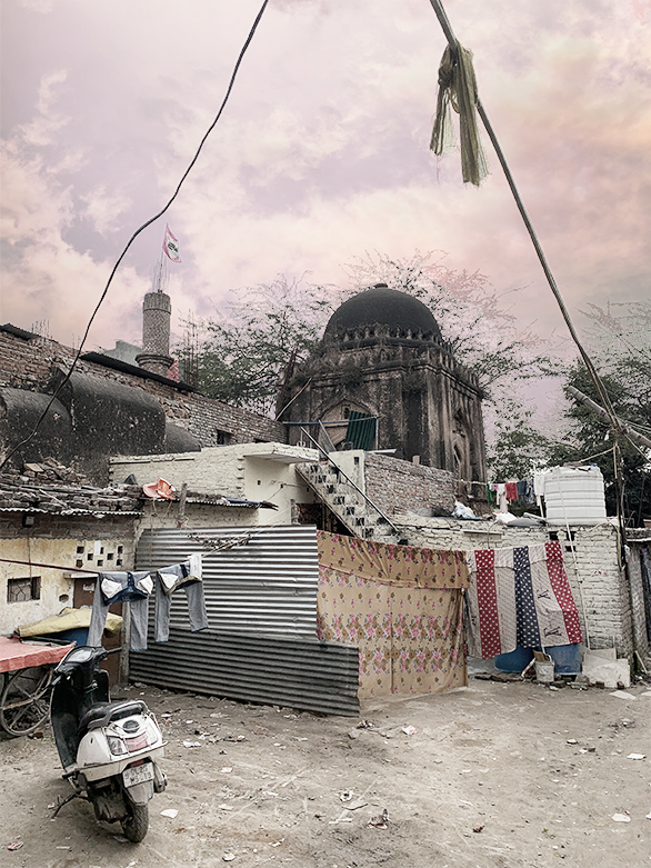 Informal housing around designated historic monuments in Mehrauli urban village