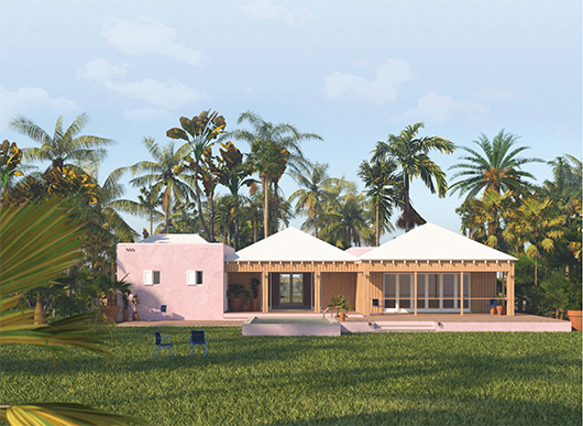 rendering of building in tropical setting
