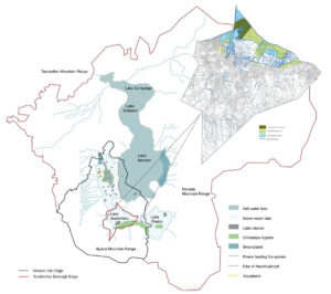 Map showing Landscapes of Xochimilco in Mexico City