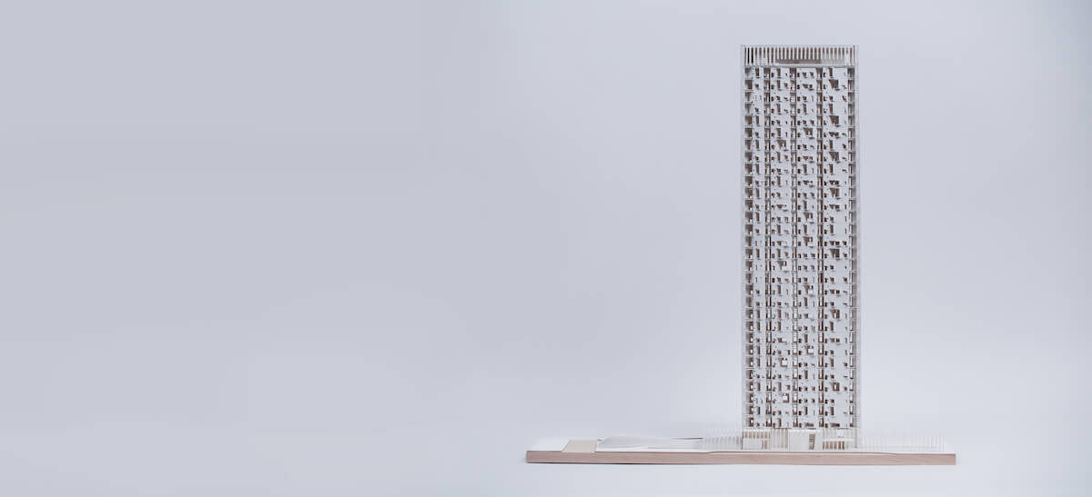 Model of skyscraper