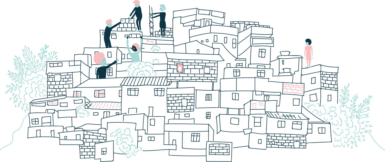 Illustration of a small collection of houses