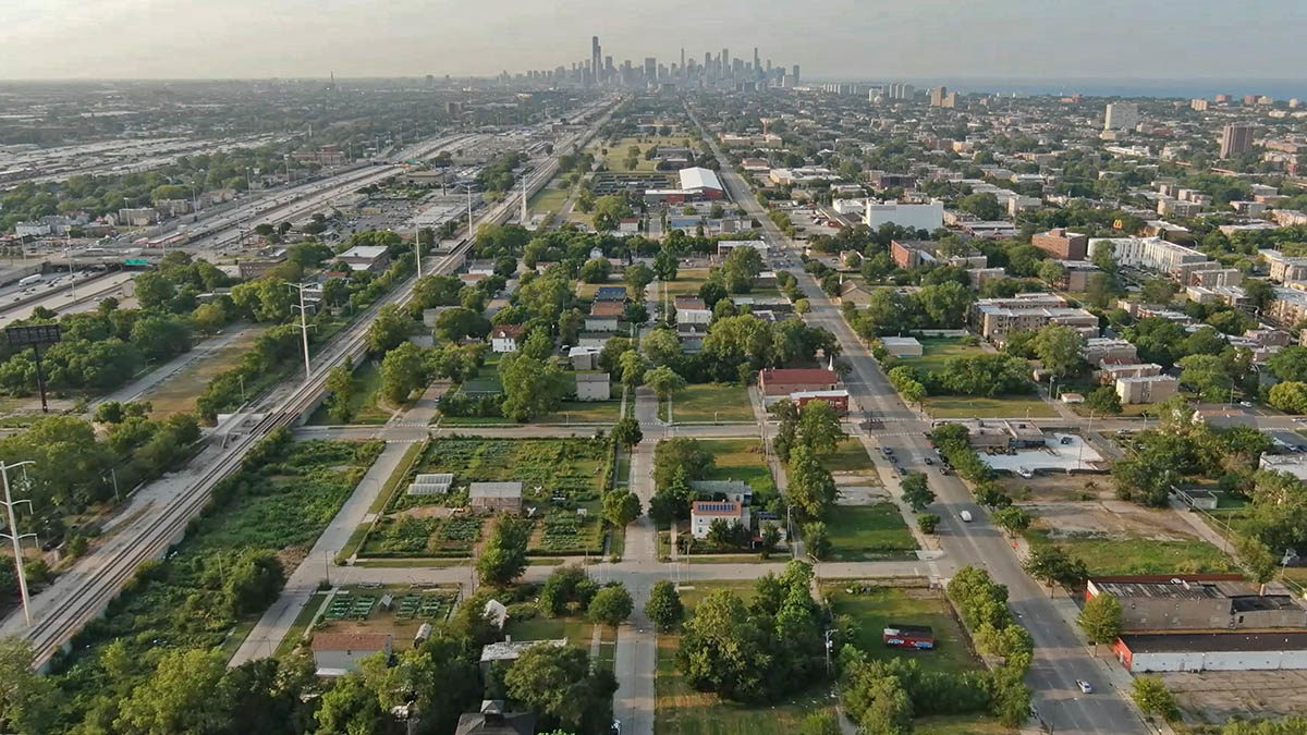 Aerial view of Chicago's South Side.