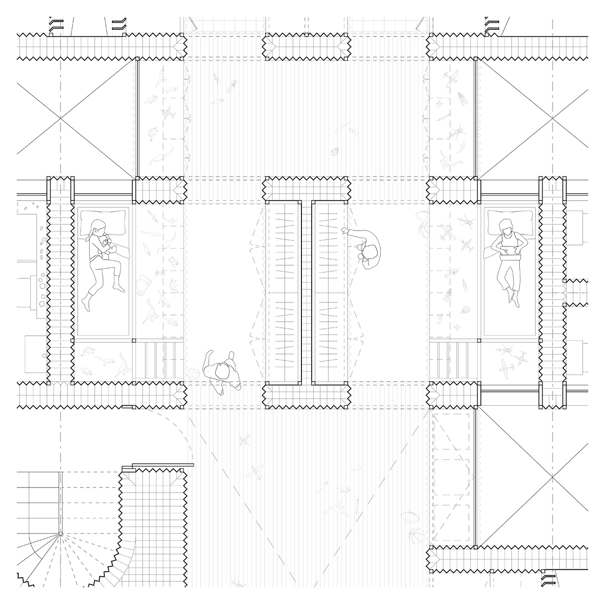Plan of sleeping spaces