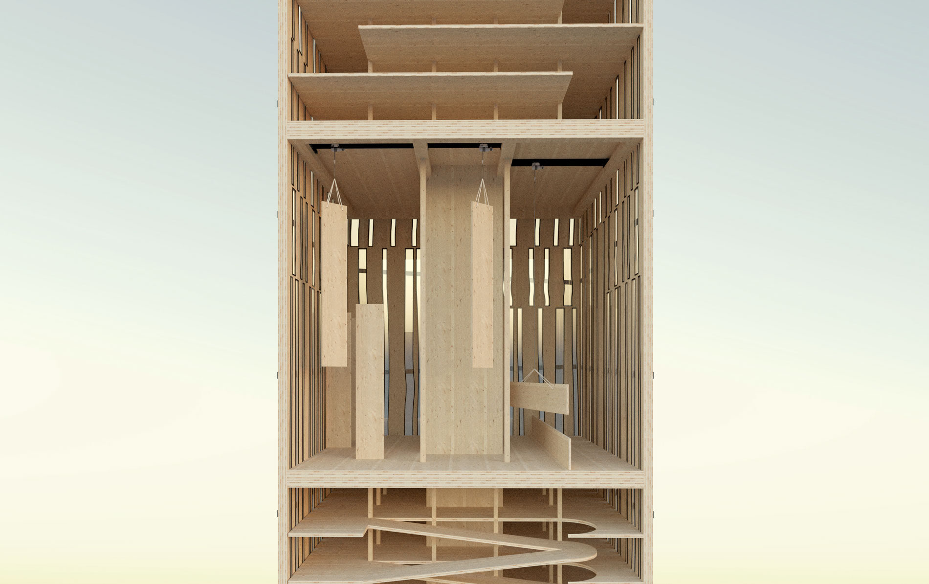 CLT tower section
