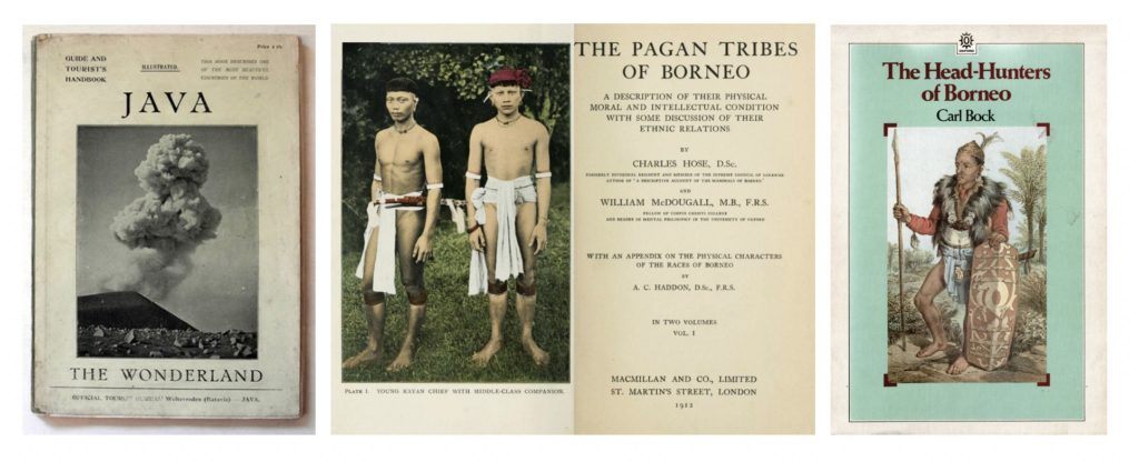 The disparity of representations between Java and Kalimantan (Borneo) in 20th-century publications.