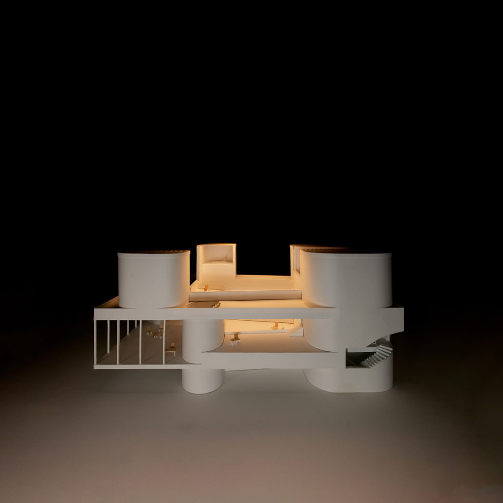 Image of model at night