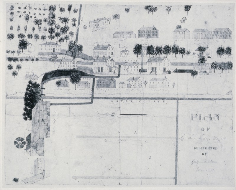 Hand drawn map of shaker village