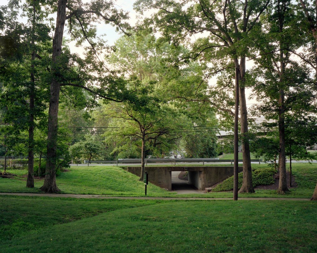 Image of overpass in green forest setting