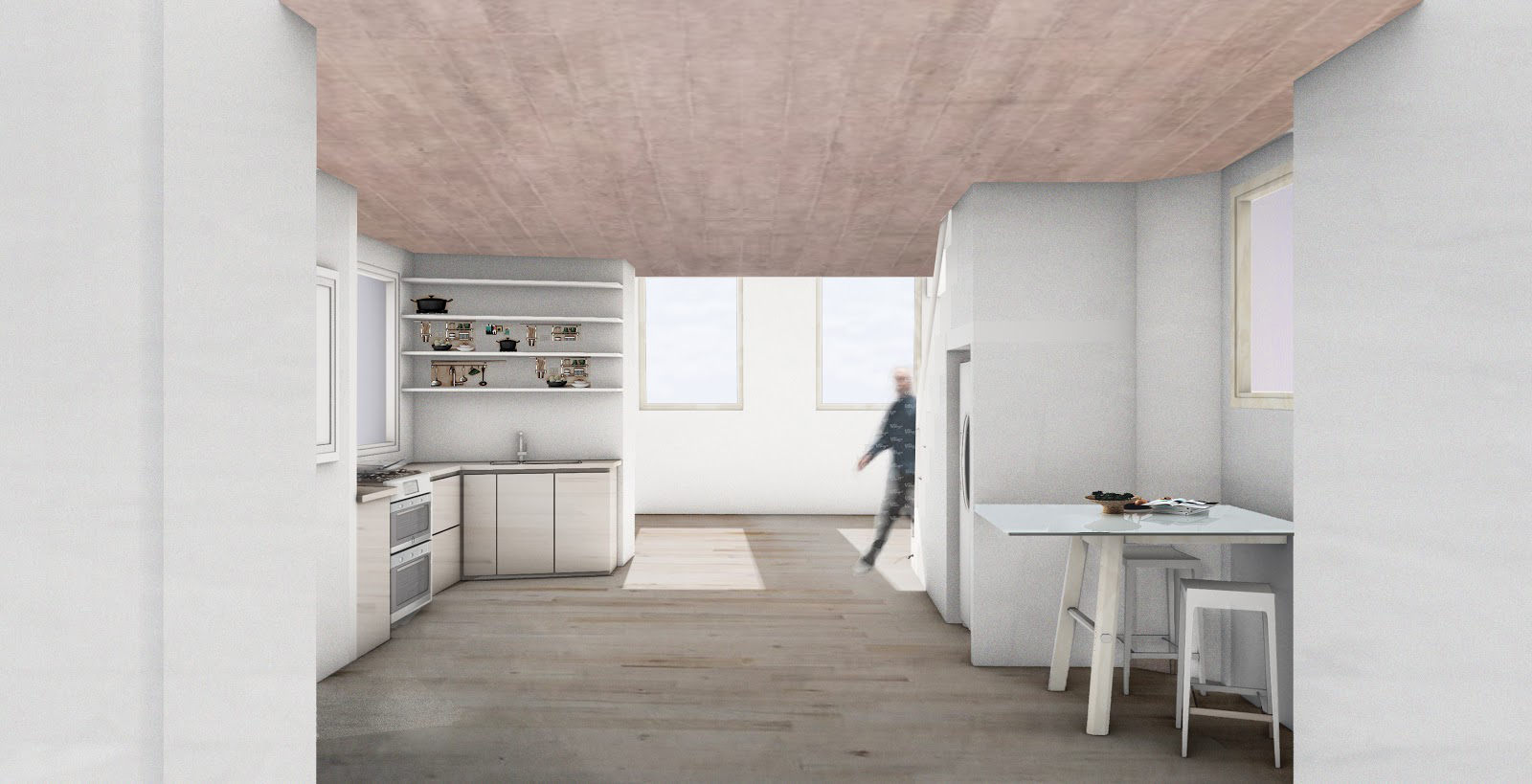 Apartment kitchen rendering