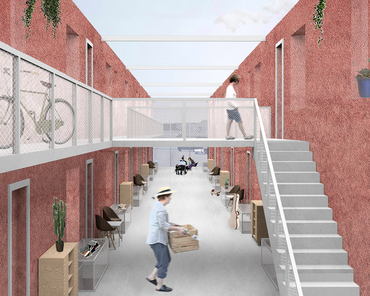 Communal space rendering