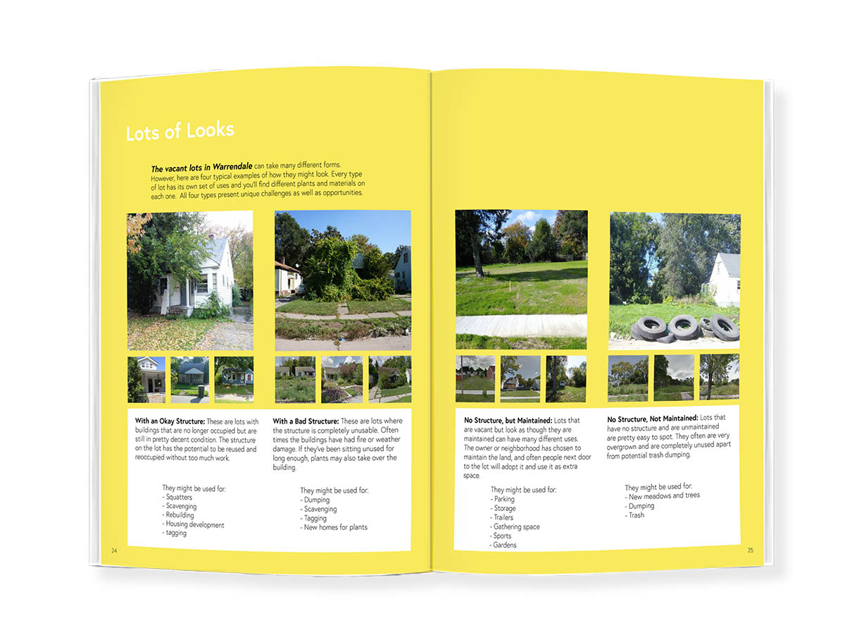 Sample spread of book showing some of the vacant lots in Warrendale
